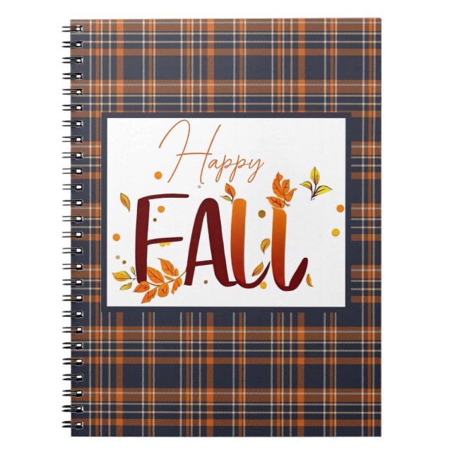 Fall/autumn/leaves/plaid Notebook (Front)