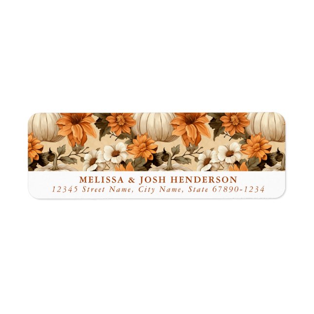Fall Autumn Leaves Return Address Labels (Front)