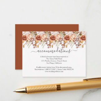 Fall Autumn Leaves Rustic Country Boho Wedding Enclosure Card
