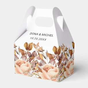 Fall Autumn Leaves Rustic Country Boho Wedding Favor Box