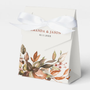 Fall Autumn Leaves Rustic Country Boho Wedding Favor Box