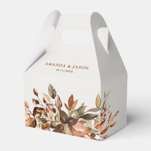 Fall Autumn Leaves Rustic Country Boho Wedding Favor Box