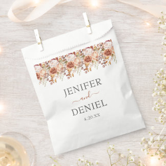 Fall Autumn Leaves Rustic Country Boho Wedding Favour Bag