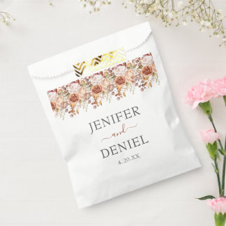 Fall Autumn Leaves Rustic Country Boho Wedding Favour Bag