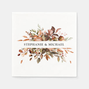 Fall Autumn Leaves Rustic Country Boho Wedding Napkin