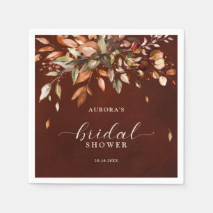 Fall Autumn Leaves Rustic Country Bridal Shower Napkin