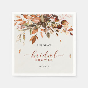 Fall Autumn Leaves Rustic Country Bridal Shower Napkin