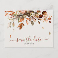 Fall Autumn Leaves Rustic Country Save the date
