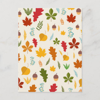 Fall Autumn leaves Seasonal decoritive thankgiving Postcard