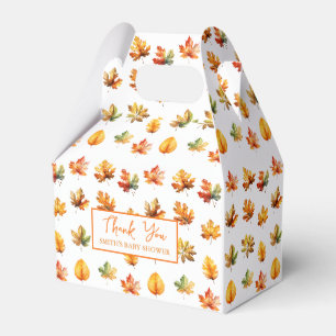 Fall Autumn Leaves Thank You Baby Shower Favor Box