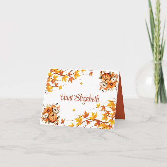 Fall Autumn Leaves Thanksgiving Invitation (Back)