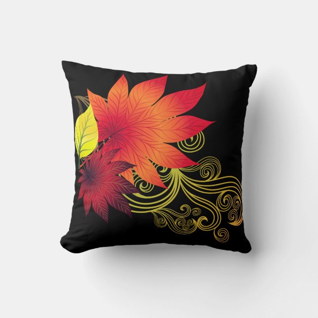 Fall Autumn Leaves Throw Pillow (Front)