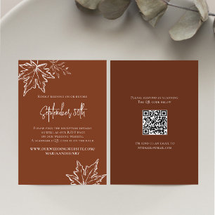 Fall Autumn Leaves Wedding QR Code RSVP