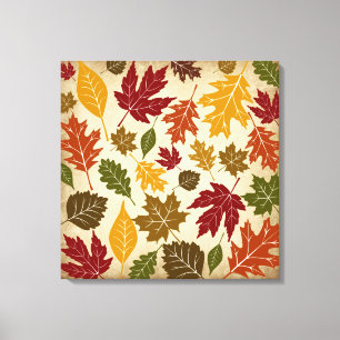 Fall Autumn Leaves Wrapped Canvas Wall Art