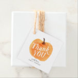 Fall Autumn Little Pumpkin Double-Sided Thank You Favour Tags<br><div class="desc">A stylish and sweet thank you tag,  featuring our hand painted pumpkin and modern typography. Perfect for birthday parties,  baby showers,  and fall parties with an autumn theme. Illustrations by Nicole Barreto.</div>