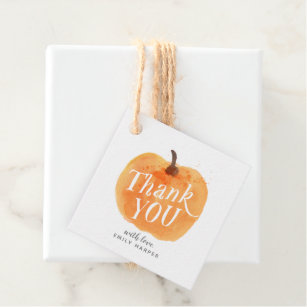 Fall Autumn Little Pumpkin Double-Sided Thank You Favour Tags