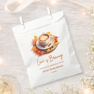 Fall Autumn Love is Brewing Coffee Bridal Shower  Favour Bag
