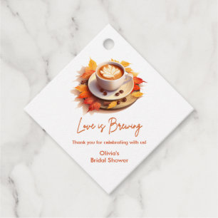Fall Autumn Love is Brewing Coffee Bridal Shower  Favour Tags
