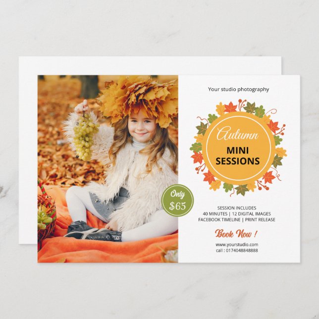 Fall / Autumn Mini Session Template (Front/Back)
