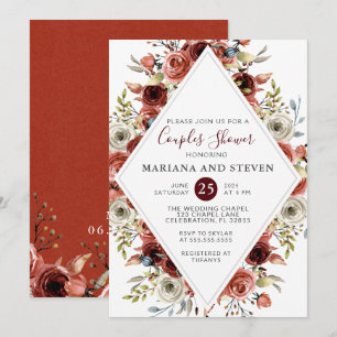 Fall Autumn Mix Couples Shower Floral Wedding Invitation