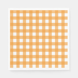 Fall Autumn Orange Plaid Pattern  Napkin