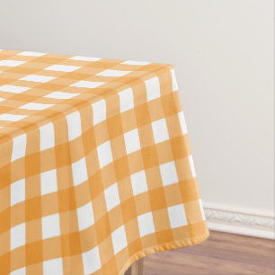 Fall Autumn Orange Plaid Pattern  Tablecloth