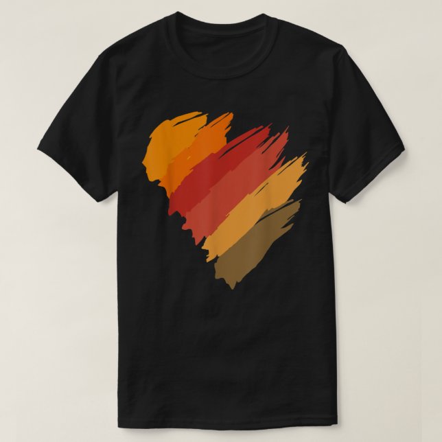 Fall Autumn Patterns Heart October Thanksgiving  T-Shirt (Design Front)