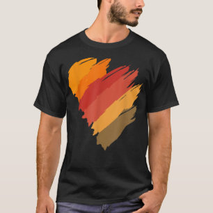 Fall Autumn Patterns Heart October Thanksgiving T-Shirt
