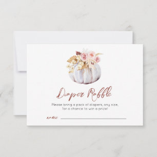 Fall Autumn Pumpkin Baby Shower Raffle Card