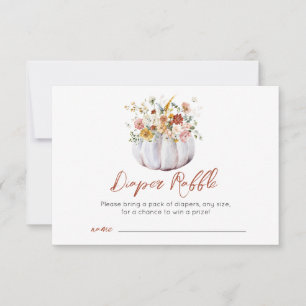 Fall Autumn Pumpkin Baby Shower Raffle Card