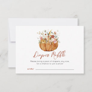 Fall Autumn Pumpkin Baby Shower Raffle Card