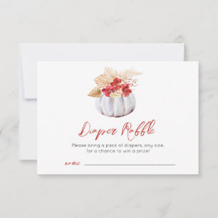 Fall Autumn Pumpkin Baby Shower Raffle Card