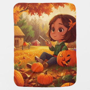 Fall/Autumn/pumpkin/Halloween  Baby Blanket