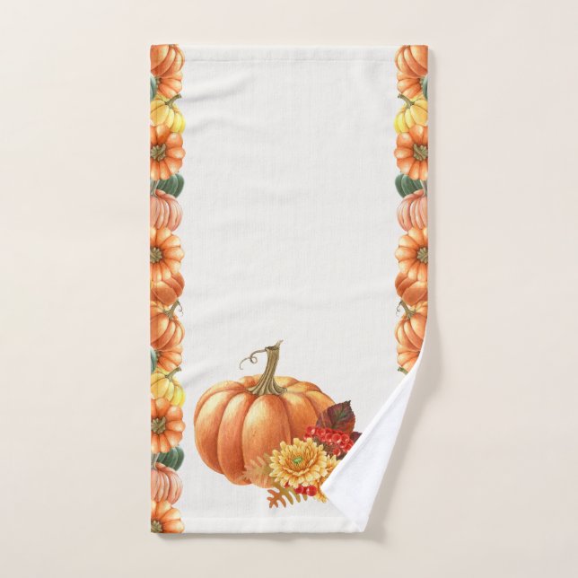 Fall Autumn Pumpkin Hand Towel (Hand Towel)