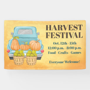 Fall Autumn Pumpkin Harvest Festival Banner