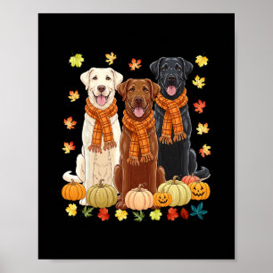 Fall Autumn Pumpkin Labrador Retriever Thanksgivin Poster