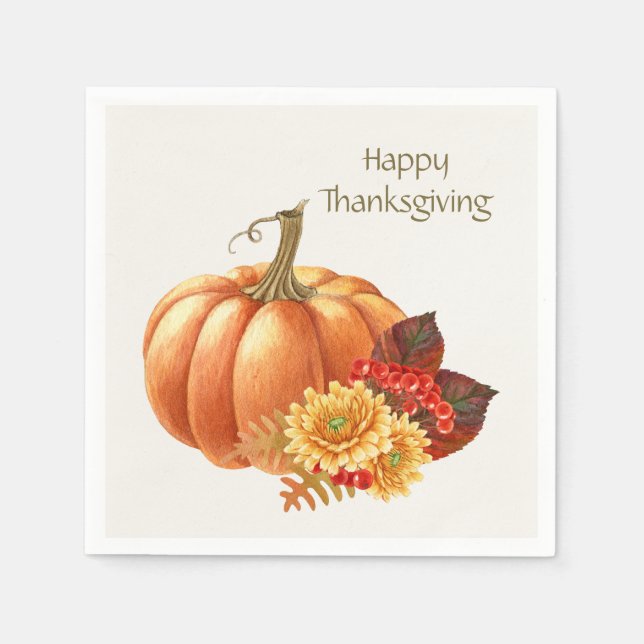 Fall Autumn Pumpkin Napkin (Front)