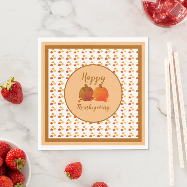 Fall/Autumn/Pumpkin    Napkins (Insitu)