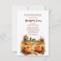 Fall Autumn Pumpkin Patch Party Invitation