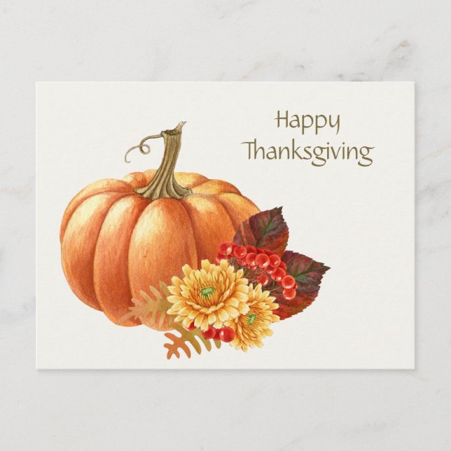Fall Autumn Pumpkin Postcard (Front)
