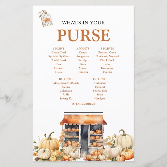 Fall Autumn Pumpkin She's Off The Market Purse (Front)