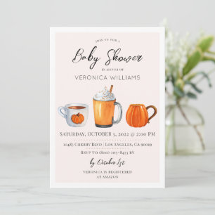 Fall Autumn Pumpkin Spice Baby Shower Invitation
