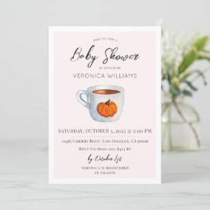 Fall Autumn Pumpkin Spice Baby Shower Invitation