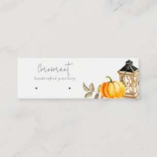 Fall Autumn Pumpkin Stud Loop Hoop Earring Display Mini Business Card