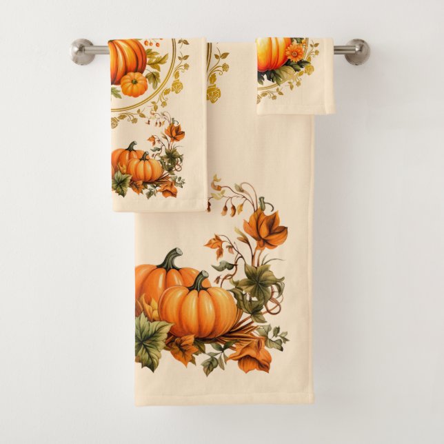 Fall Autumn Pumpkin Towel Set (Insitu)