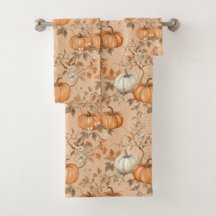 Fall Autumn Pumpkin Towel Set 2