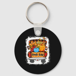 Fall Autumn Pumpkin Truck Lunch Lady Lover Thanksg Keychain