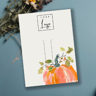 Fall Autumn Pumpkin Watercolor Hairpin Display Business Card