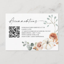 Fall Autumn Pumpkin Wedding Accommodations QR Code