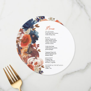 Fall autumn Pumpkins Menu